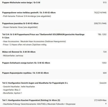 WUNSCHPUPPE für Bestellung 201900234