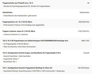 WUNSCHPUPPE für Bestellung 201900239