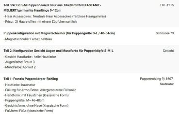 WUNSCHPUPPE für Bestellung 201900241