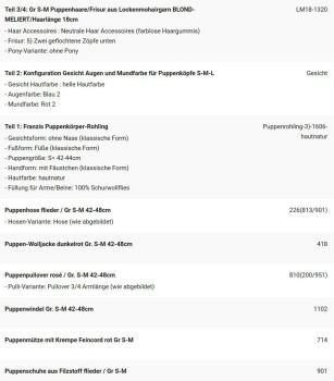 WUNSCHPUPPE für Bestellung 201900272