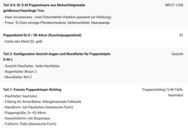 WUNSCHPUPPE für Bestellung 201900279