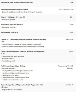 WUNSCHPUPPE für Bestellung 201900293