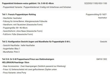 WUNSCHPUPPE für Bestellung 201900295