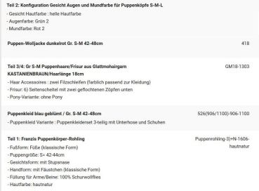 WUNSCHPUPPE für Bestellung 201900311