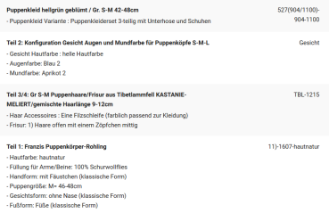 WUNSCHPUPPE für Bestellung 201900355