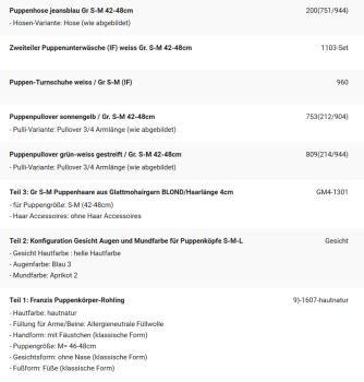 WUNSCHPUPPE für Bestellung 201900379