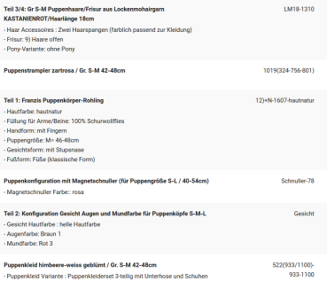 WUNSCHPUPPE für Bestellung 201900510