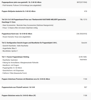 WUNSCHPUPPE für Bestellung 201900599