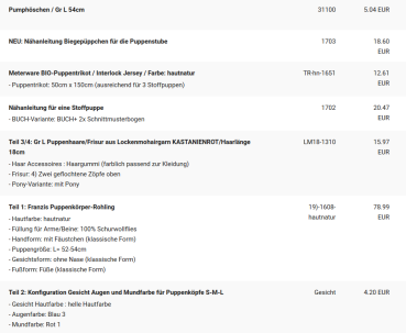 WUNSCHPUPPE für Bestellung 201900623
