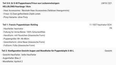 WUNSCHPUPPE für Bestellung 201900631