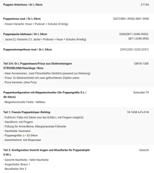 WUNSCHPUPPE für Bestellung 201900640