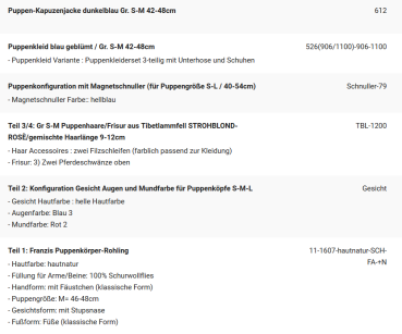 WUNSCHPUPPE für Bestellung 201900664