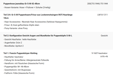 WUNSCHPUPPE für Bestellung 201900673