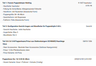 WUNSCHPUPPE für Bestellung 201900675