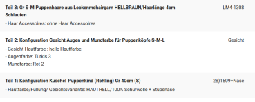 WUNSCHPUPPE für Bestellung 201900678