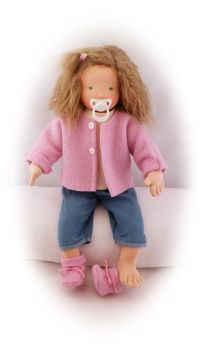 Puppen-Wolljacke rosé 50-54cm