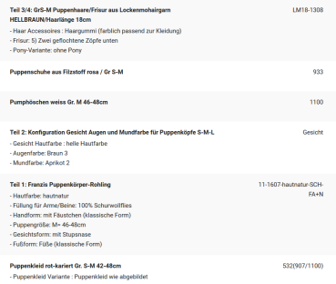 WUNSCHPUPPE für Bestellung 202000769