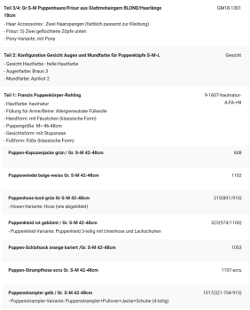 WUNSCHPUPPE für Bestellung 202000775