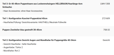 WUNSCHPUPPE für Bestellung 202000795