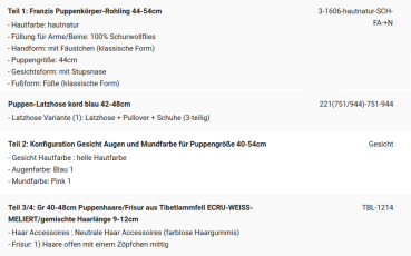 WUNSCHPUPPE für Bestellung 202000810