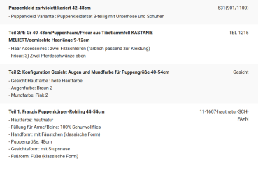 WUNSCHPUPPE für Bestellung 202000883