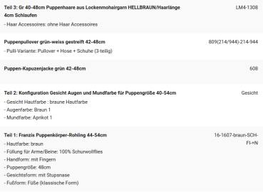 WUNSCHPUPPE für Bestellung 202000906
