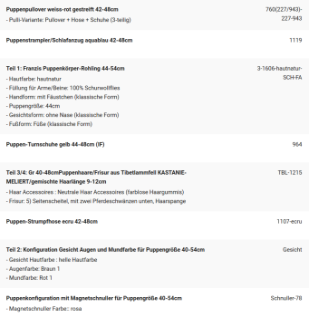 WUNSCHPUPPE für Bestellung 202001025