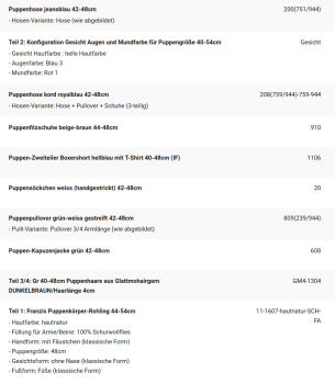WUNSCHPUPPE für Bestellung 202001059