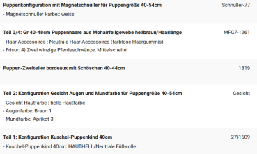 WUNSCHPUPPE für Bestellung 202001109