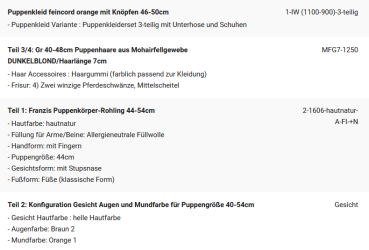 WUNSCHPUPPE für Bestellung 202001156