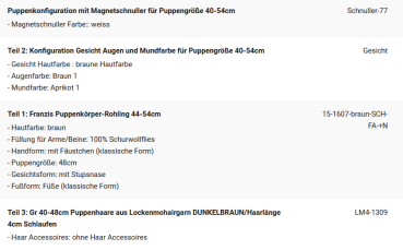 WUNSCHPUPPE für Bestellung 202001277