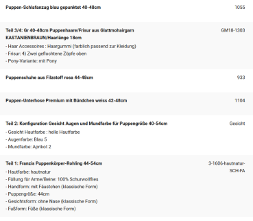 WUNSCHPUPPE für Bestellung 202001340