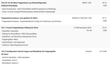 WUNSCHPUPPE für Bestellung 202001352