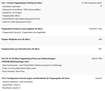 WUNSCHPUPPE für Bestellung 202001379