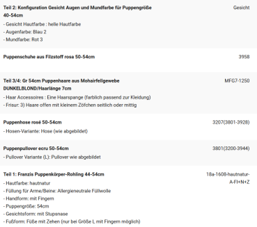 WUNSCHPUPPE für Bestellung 202101495