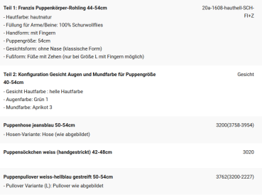 WUNSCHPUPPE für Bestellung 202101497