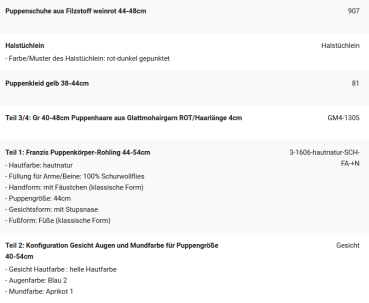 WUNSCHPUPPE für Bestellung 202101498