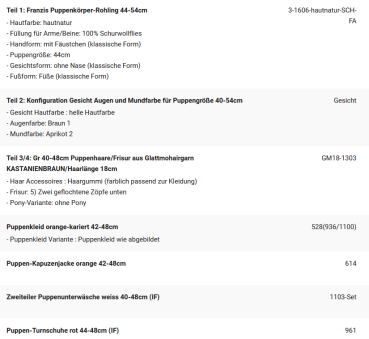 WUNSCHPUPPE für Bestellung 202101538