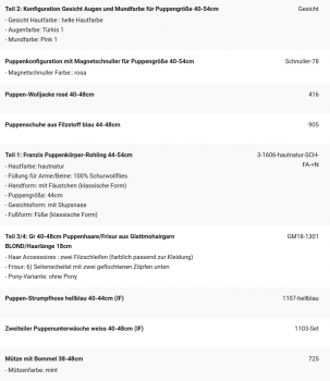 WUNSCHPUPPE für Bestellung 202101553