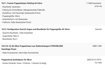 WUNSCHPUPPE für Bestellung 202101554