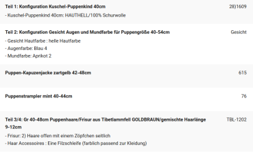 WUNSCHPUPPE für Bestellung 202101590