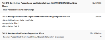 WUNSCHPUPPE für Bestellung 202101613