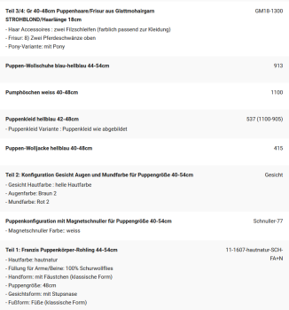 WUNSCHPUPPE für Bestellung 202101663