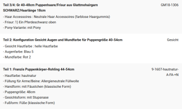 WUNSCHPUPPE für Bestellung 202101691