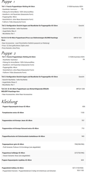 WUNSCHPUPPE für Bestellung 202101710