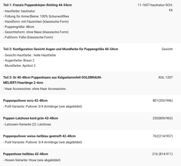 WUNSCHPUPPE für Bestellung 202101746