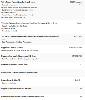 WUNSCHPUPPE für Bestellung 202101821