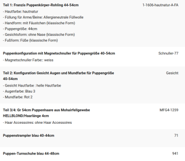 WUNSCHPUPPE für Bestellung 202101856