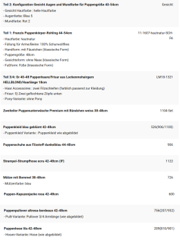 WUNSCHPUPPE für Bestellung 202101866
