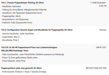 WUNSCHPUPPE für Bestellung 202200058